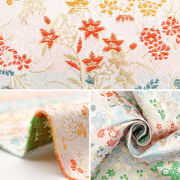 [Quantity starting from 5] Fabric 『Gold Brocade Jujusancho White 37-560"