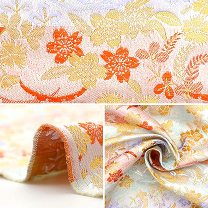 [Quantity starting from 5] Fabric 『Gold Brocade Katsura Nishiki Body No. 2 White 8-10774"