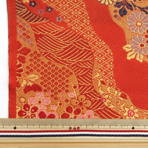 [Quantity starting from 5] Fabric 『Gold Brocade Katsura Nishiki Body No. 2 Red 18-10630"