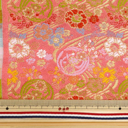 【数量5から】 生地 『金襴 桂錦胴入2号 珊瑚色 155-10512』