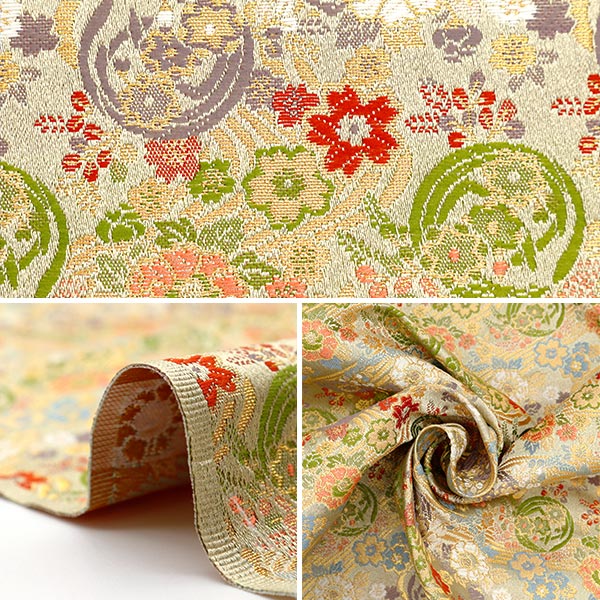 [Quantity starting from 5] Fabric 『Gold Brocade Katsura Nishiki Bottom 2 Light Brown 315-10512"