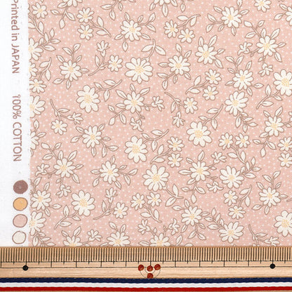 [Количество, начиная с 5] Ткань 『ткань полотняного переплетения Homy сестра выстроилась в цветочном рисунке Peach HS10502-A"