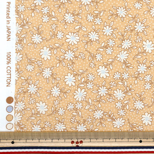 [Quantity starting from 5] Fabric 『Scare Print Homy Sister Lined Floral Pattern Saffron HS10502-B"