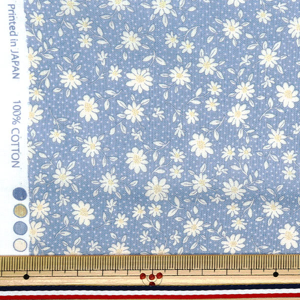 [Quantity starting from 5] Fabric 『Scare Print Homy Sister Lined Floral Soda HS10502-C"