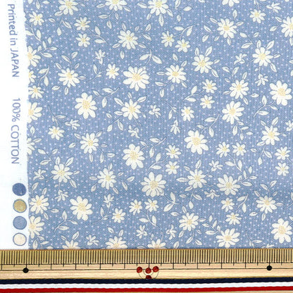 [Quantity starting from 5] Fabric 『Scare Print Homy Sister Lined Floral Soda HS10502-C"