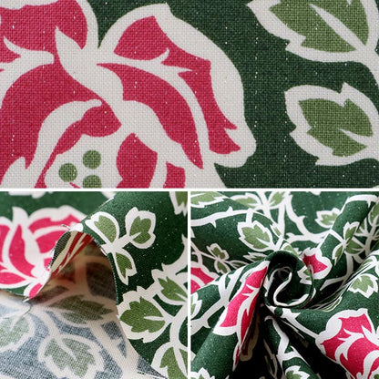 【数量5から】 生地 『ミューファン シャーティング バラ柄 グリーン』 YUWA 有輪商店