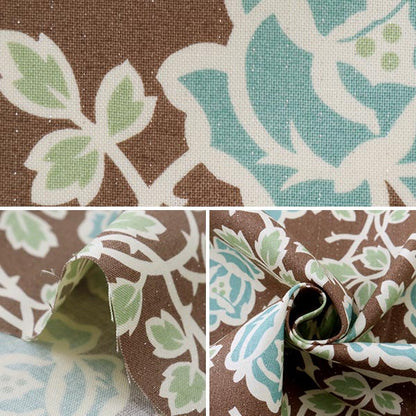 【数量5から】 生地 『ミューファン シャーティング バラ柄 ブラウン』 YUWA 有輪商店