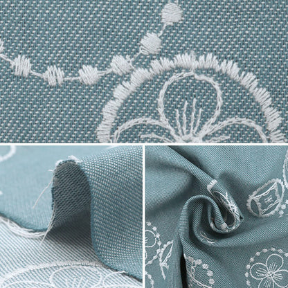 【数量5から】 生地 『デニム 刺繍サークル柄 ブルー YKA-81000-2B』 KOKKA コッカ