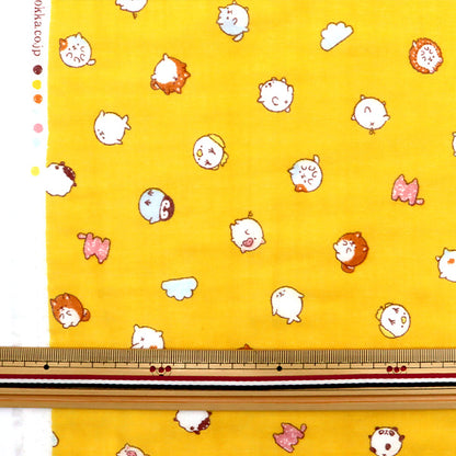 [Quantità da 5] Tessuto "Doppia Garza MOFUNIMAL Dot Pattern Giallo YPA-21010-1C” KOKKA