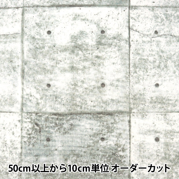 【数量5から】 生地 『シーチング ウォールプリント コンクリート柄 ホワイト YKA-86050-1A』 KOKKA コッカ