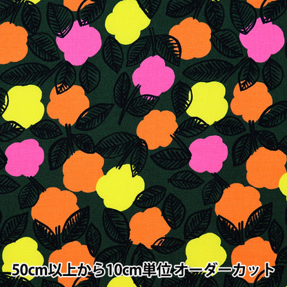 【数量5から】 生地 『オーガニック オックス PIKKU SAARI 緑 EGX-4007-3B』 KOKKA コッカ