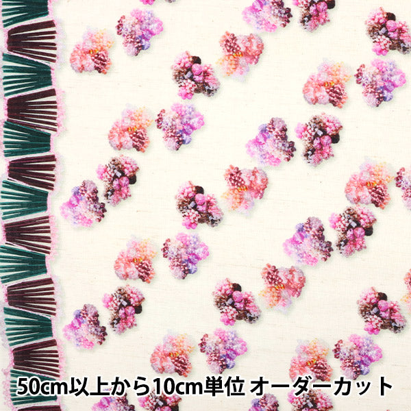 【数量5から】 生地 『Hyakka by Chihiro Hasunuma インクジェット 綿麻コンパス EGXA-9002-3A』 KOKKA コッカ