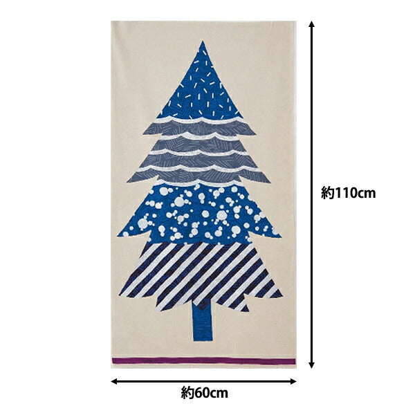 Tela "Echino (Ethino) Cotton Hee Canvas Tree de Navidad cortada Tela Aproximadamente 110 cm x 60 cm azul EKX97900-900C" KOKKA