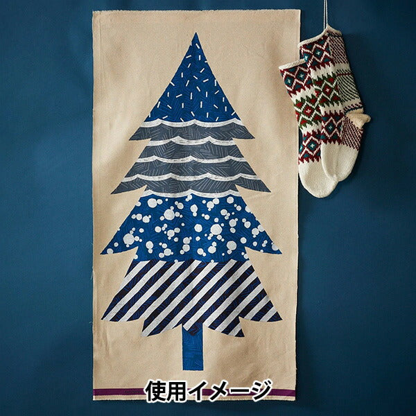 Tela "Echino (Ethino) Cotton Hee Canvas Tree de Navidad cortada Tela Aproximadamente 110 cm x 60 cm azul EKX97900-900C" KOKKA