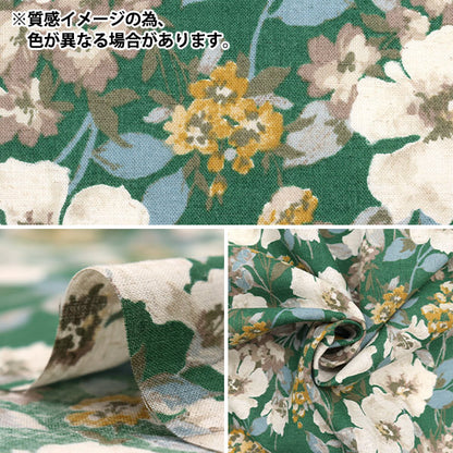 【数量5から】 生地 『綿麻コンパス 小花 ブルー NGA-71040-42C』 KOKKA コッカ