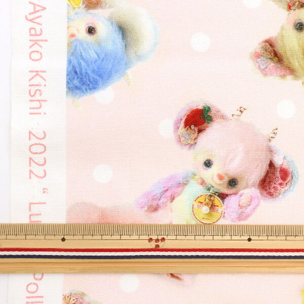 【数量5から】 生地 『オックス モンスタールル Lulu & Polka Dots EGXA-9100-2A』 KOKKA コッカ