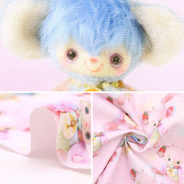 【数量5から】 生地 『オックス モンスタールル Sparkle Lulu Pink EGXA-9100-3A』 KOKKA コッカ