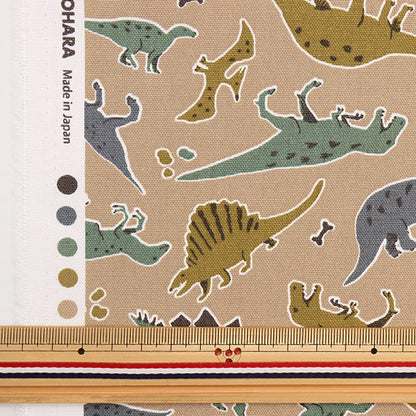 [Quantity from 5] Fabric 『Oxford Favorite Series Dinosaur Age Beige MOWF-146BE"