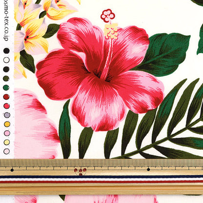 [Quantité à partir de 5] Tissu "Broad Hawaiian Print blanc AP1510-1"