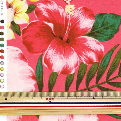 [Quantité à partir de 5] Tissu "Broad Hawaiian Print Pink AP1510-2"