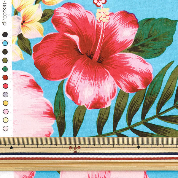 [Quantity starting from 5] Fabric "Broad Hawaiian Print Turquoise AP1510-3"