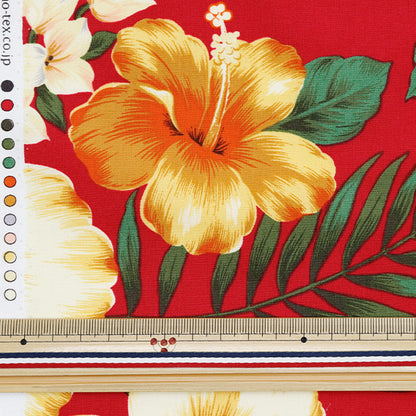 [Quantità a partire da 5] Tessuto "Broad Hawaiian Stamp Red AP1510-5"