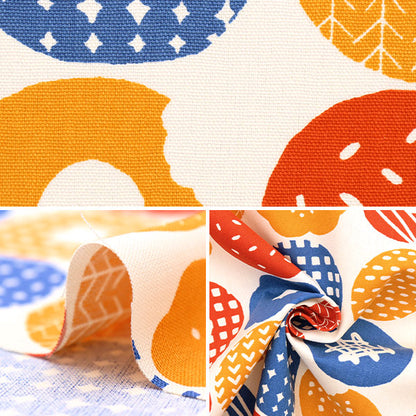 【数量5から】 生地 『オックス ノルディック柄 レッド×ブルー AP31903-3A』