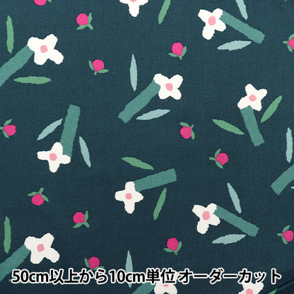 [Cantidad a partir de 5] Tela 『Oxford Bosque escandinavo Wildflowers Blue AP31703-1e"