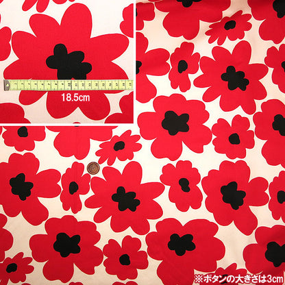 【数量5から】 生地 『花柄ツイルプリント KTS3676-B』 COTTON KOBAYASHI コットンこばやし 小林繊維