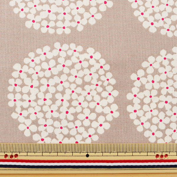 [Quantité à partir de 5] Tissu "Uhayako Cloth No. 10 Toile Motif Hortensia UP5553-G Gris Perle" COTTON KOBAYASHI