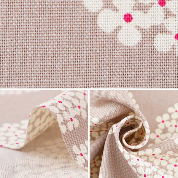 [Quantité à partir de 5] Tissu "Uhayako Cloth No. 10 Toile Motif Hortensia UP5553-G Gris Perle" COTTON KOBAYASHI