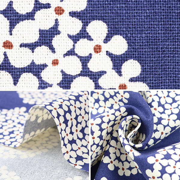 [Quantity from 5] Fabric "Uhayako Cloth No. 10 Canvas Hydrangea Pattern UP5553-I Navy Navy" COTTON KOBAYASHI