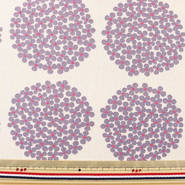 【数量5から】 生地 『う早この布 10番キャンバス あじさい柄 UP5553-L グレー』 COTTON KOBAYASHI コットンこばやし 小林繊維
