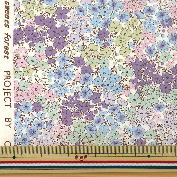 [数量5起] 织物 "宽幅印花花卉图案蓝色 KTS3414-B” COTTON KOBAYASHI