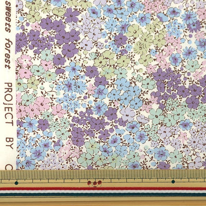 [数量5起] 织物 "宽幅印花花卉图案蓝色 KTS3414-B” COTTON KOBAYASHI
