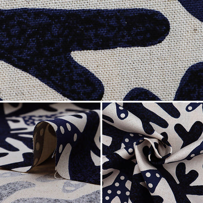 【数量5から】 生地 『う早この布 綿麻キャンバス サンゴ ネイビー×生成 UP5755-B』 COTTON KOBAYASHI コットンこばやし 小林繊維