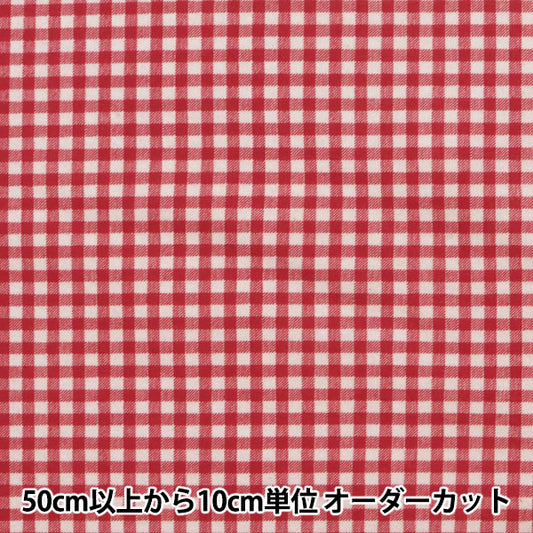 [Cantidad desde 5] Tela "Cuadros de cuadros lisos rojos KTS6740-E" COTTON KOBAYASHI