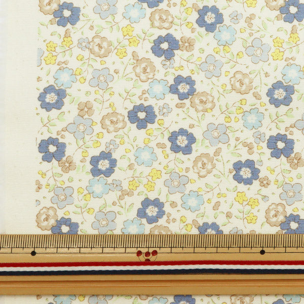 [Quantity from 5] Fabric "Broad small floral pattern blue KTS6746-B" COTTON KOBAYASHI