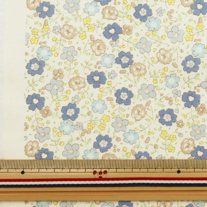 [Quantity from 5] Fabric "Broad small floral pattern blue KTS6746-B" COTTON KOBAYASHI