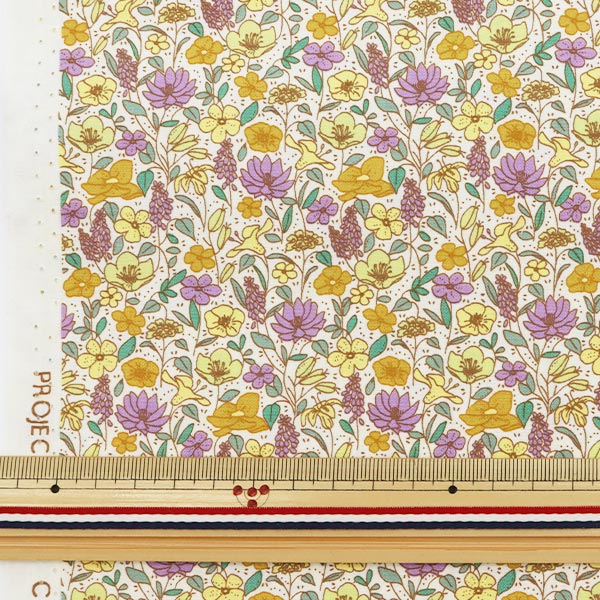[Quantity from 5] Fabric "Broad floret purple KTS6750-E" COTTON KOBAYASHI