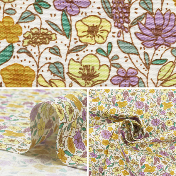 [Quantity from 5] Fabric "Broad floret purple KTS6750-E" COTTON KOBAYASHI