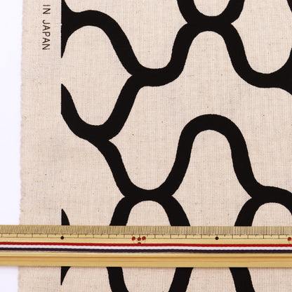 【数量5から】 生地 『綿麻キャンバス リンク 白×黒 UP5776-A』 COTTON KOBAYASHI コットンこばやし 小林繊維