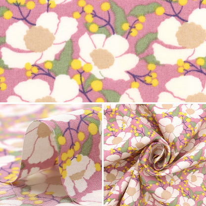 [Quantity from 5] Fabric "Broad floral pink KTS6773-A" COTTON KOBAYASHI