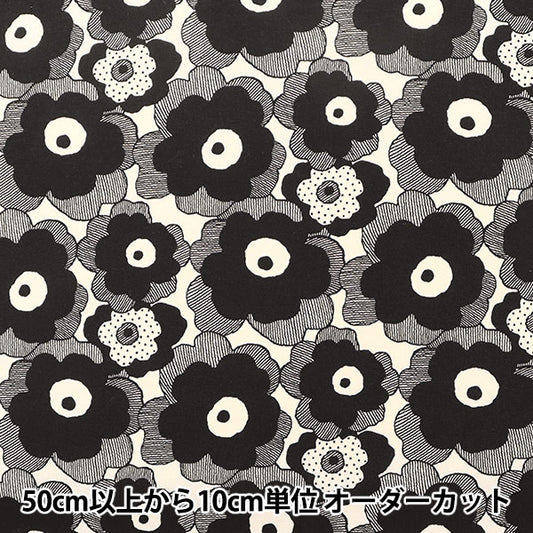 【数量5起】 織物 “早这个布宽幅迷你罂粟黑UP5812-A”" COTTON KOBAYASHI