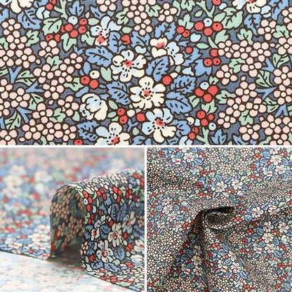 【数量5から】 生地 『ブロード 花柄 青 KTS6826-B』 COTTON KOBAYASHI コットンこばやし 小林繊維