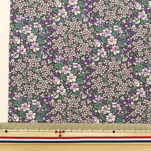 [Quantity from 5] Fabric "Broad floral pattern purple KTS6826-D" COTTON KOBAYASHI