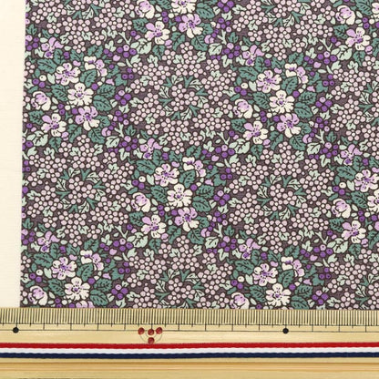 [Quantity from 5] Fabric "Broad floral pattern purple KTS6826-D" COTTON KOBAYASHI