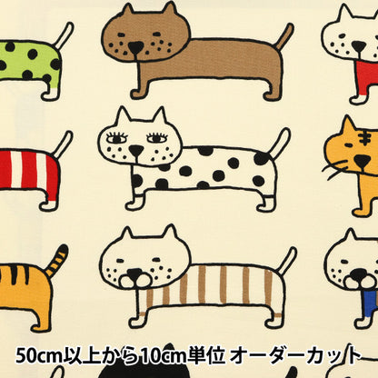 【数量5から】 生地 『ツイル 整列ねこBIG KTS6838-A』 COTTON KOBAYASHI コットンこばやし 小林繊維