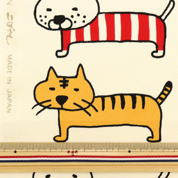 【数量5から】 生地 『ツイル 整列ねこBIG KTS6838-A』 COTTON KOBAYASHI コットンこばやし 小林繊維