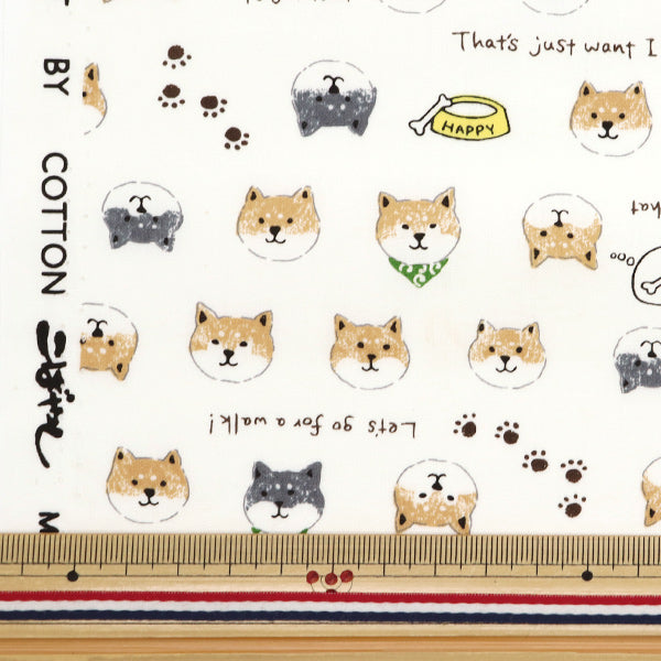 [Menge ab 5] Stoff "Broad Shiba Inu KTS6819-A" COTTON KOBAYASHI